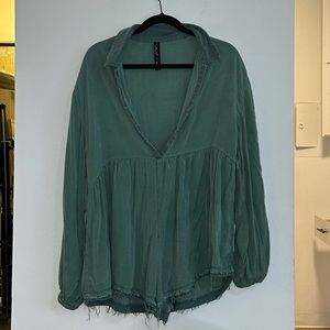 Free people Forrest green beach cover up romper